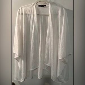 Cejon White Open-Front Draped Ladies Duster, One size